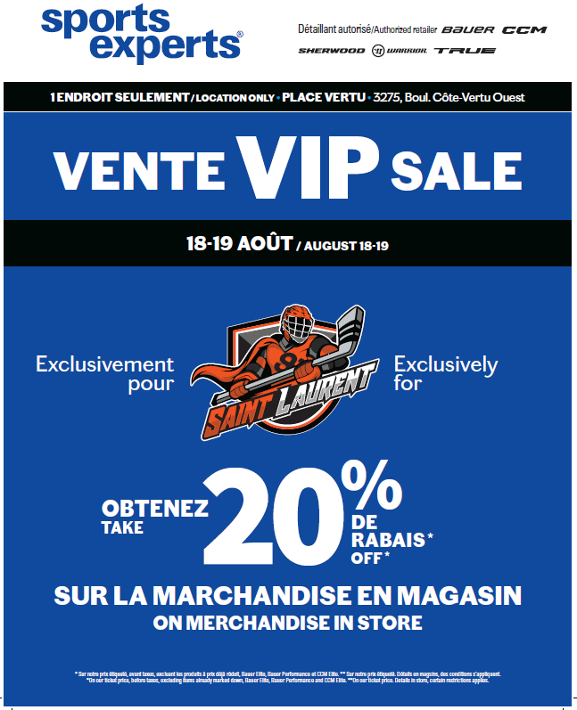 Vente VIP – Hockey Saint-Laurent